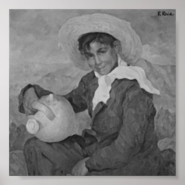 Póster Niño con cantaro Oils Atwork Poster (Frente)