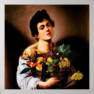 Póster Niño con cesta de fruta de Caravaggio