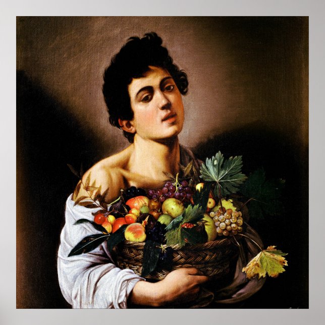 Póster Niño con cesta de fruta de Caravaggio (Frente)