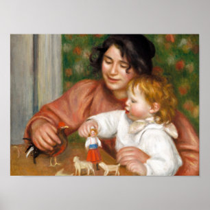Póster Niño con juguetes pintado por Auguste Renoir