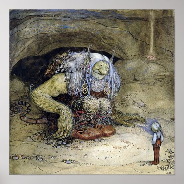 Póster “Niño con trol” de John Bauer (Frente)