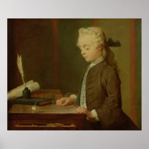 Póster Niño con un tetotum, 1738