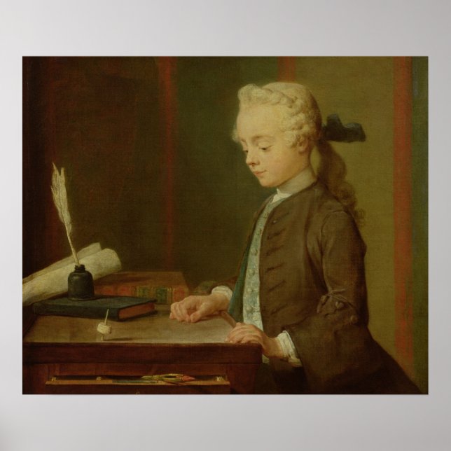 Póster Niño con un tetotum, 1738 (Frente)