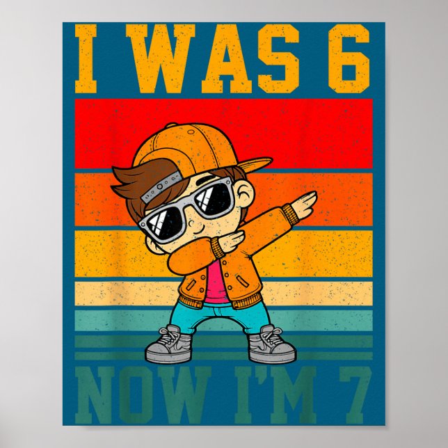 Póster Niño Dabbing 7º Cumpleaños 6 7 (Frente)