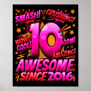 Póster Niño de 10 años para niños cumpleaños 10 años