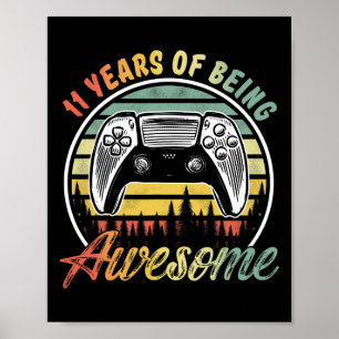 Póster Niño de 11 años Cumpleaños Ser Un Increíble Videoj