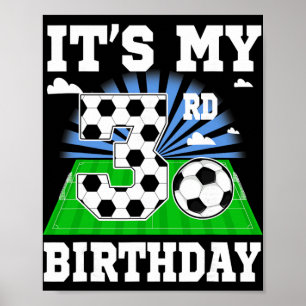 Póster Niño de 3 años Es mi cumpleaños número 3 Tema de f
