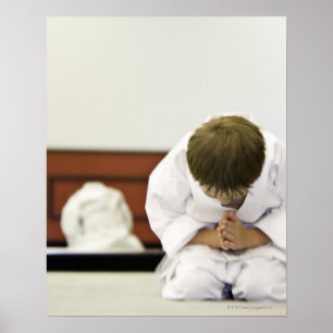 Póster Niño (de 4 a 5 años) con traje de karate,