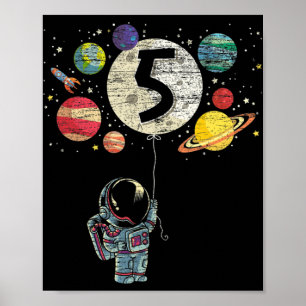 Póster Niño de 5 años de edad entrega a astronauta 5° nac