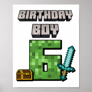 Póster Niño de cumpleaños 6 cumpleaños, tengo 6 años de e