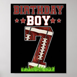 Póster Niño de cumpleaños 7 Bola de amante del fútbol de