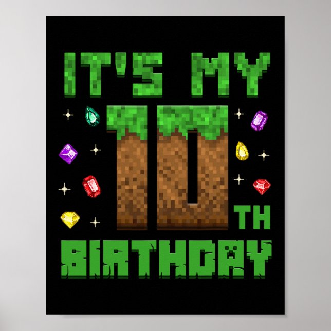 Póster Niño de cumpleaños es mi décimo jugador de cumplea (Frente)