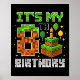 Póster Niño de cumpleaños es mi niño de octavo cumpleaños