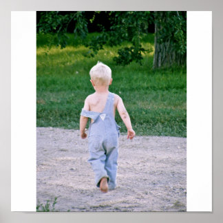 Póster niño de granja