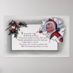 Póster Niño de GreetingLittle del navidad a través del