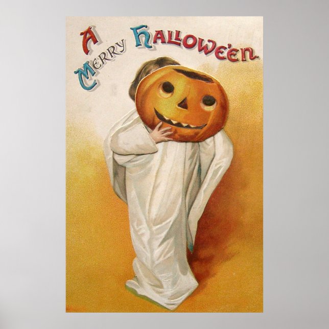 Póster Niño de la calabaza de la linterna de Jack O del (Frente)