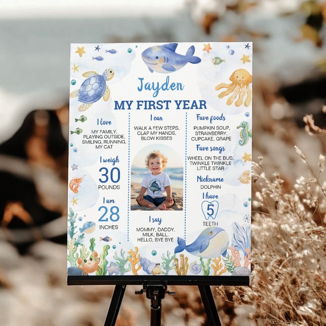 Póster Niño de Ocean Animals bajo el hito de cumpleaños d (Subido por el creador)