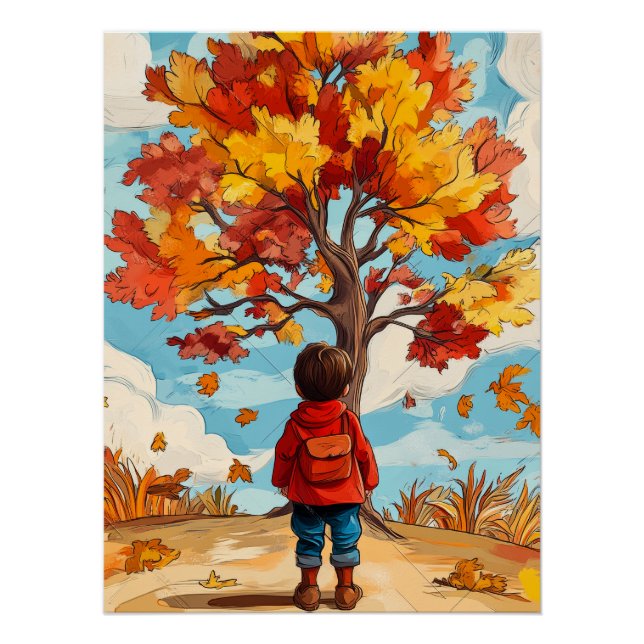 Póster Niño de otoño (Anverso)