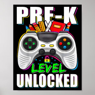 Póster Niño de pre-k nivel desbloqueado jugador primer dí