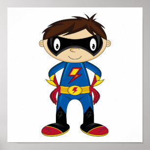 Póster Niño de superhéroe lindo