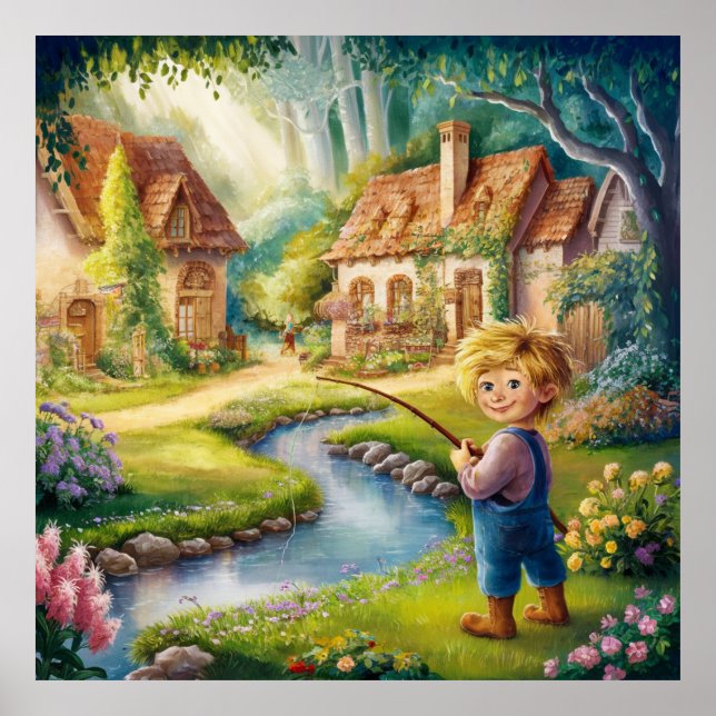 Póster Niño dorado por la pintura de la transmisión (Frente)