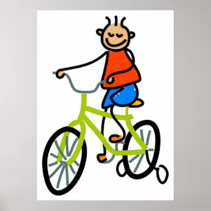 Póster Niño en bicicleta