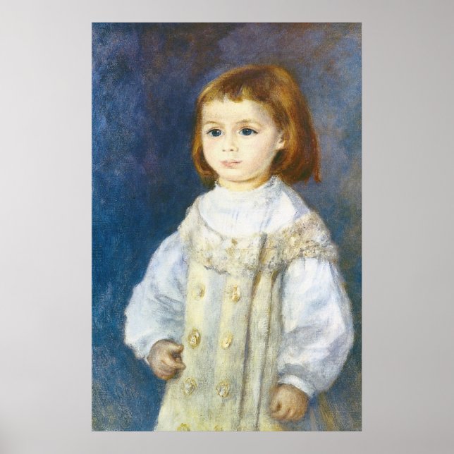 Póster Niño en blanco por Pierre Auguste Renoir (Frente)