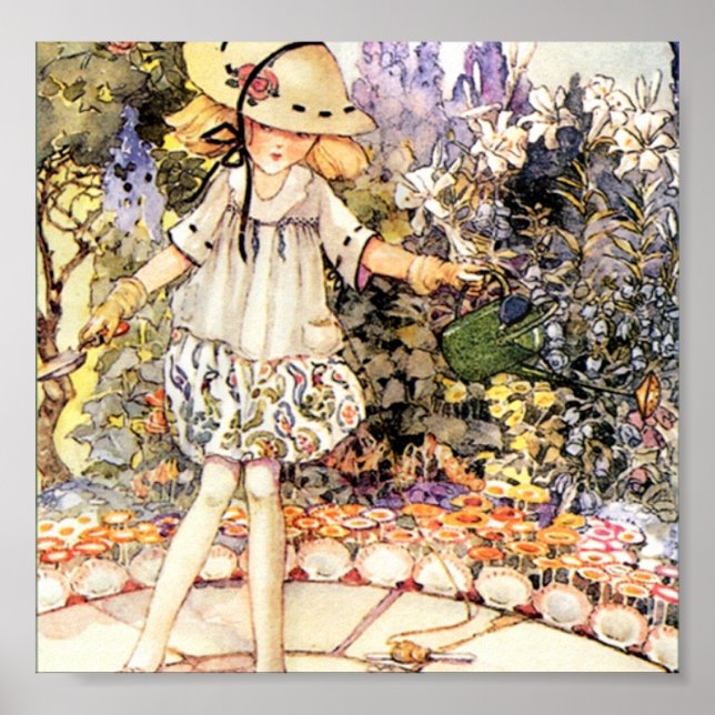 Póster Niño en el jardín (Frente)