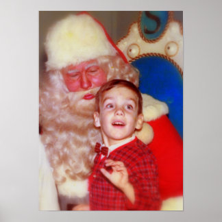 Póster Niño en el lave de Santa Claus - Nostálgica foto d