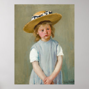 Póster Niño en un Gorra de paja, 1886 por Mary Cassatt