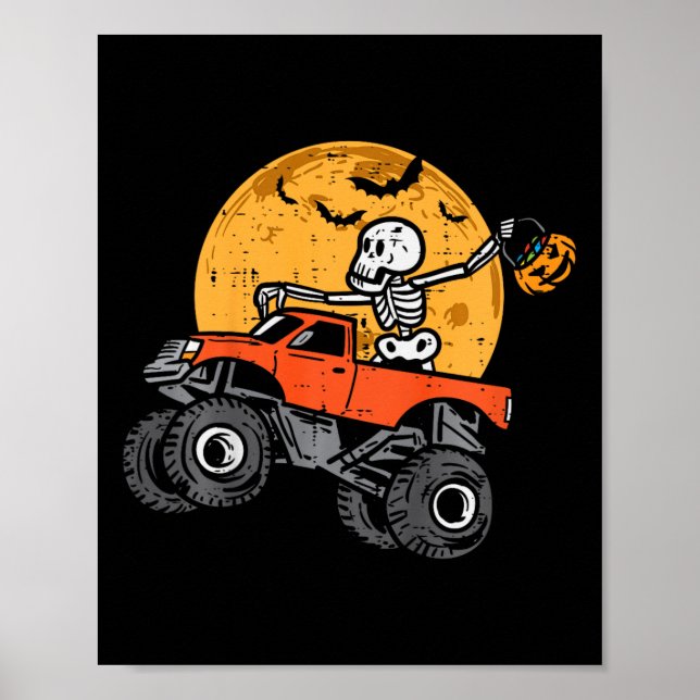 Póster Niño esqueleto monstruo moto luna niño niño niño n (Frente)