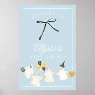 Póster Niño Fantasma de Halloween y Bienvenida de Baby Sh