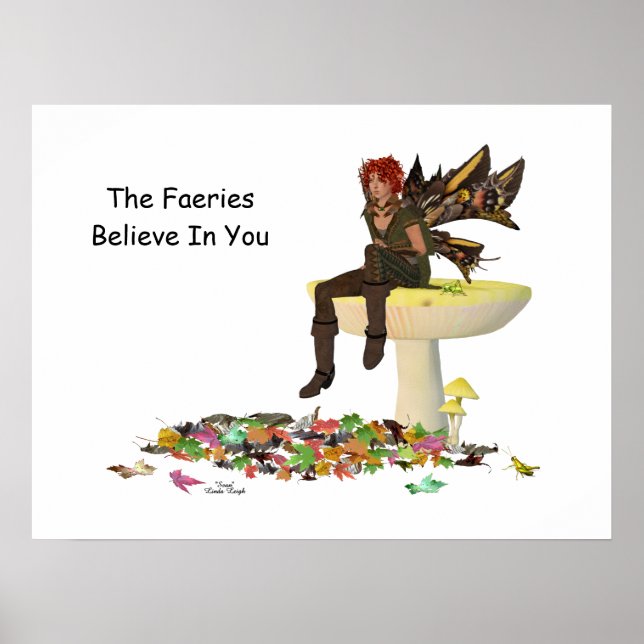 Póster Niño Irlandés Fairy En El Poster De Setas (Frente)