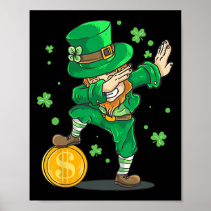 Póster Niño Irlandés Haciento Dab Leprechaun Divertido Dí