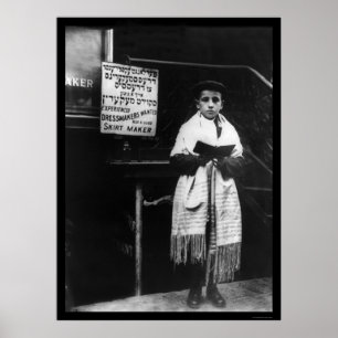 Póster Niño judío en celebración de Año Nuevo 1911