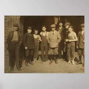 Póster Niño Laborers, 1911 de Lowell, Massachusetts