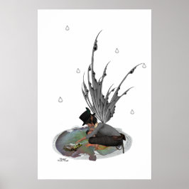Póster Niño Lluvia Hada Con Poster De Rana