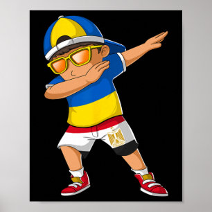 Póster Niño medio ucraniano egipcio bandera de Ucrania Eg