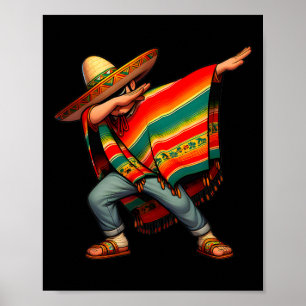 Póster Niño mexicano Dabbing Poncho Cinco De Mayo 4