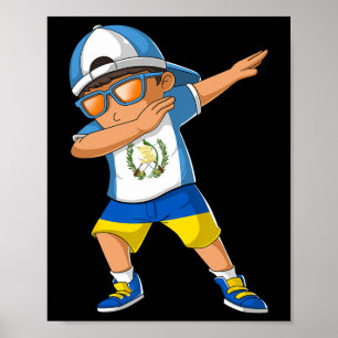 Póster Niño mitad guatemalteco mitad ucraniano Bandera de