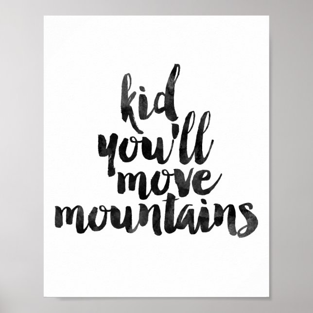 Póster Niño: Mueve montañas. (Frente)