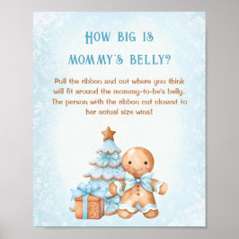 Póster Niño navidad Baby Shower Qué grande es el Belly de