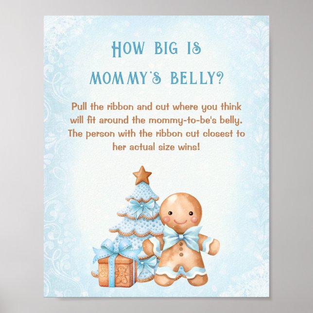 Póster Niño navidad Baby Shower Qué grande es el Belly de (Frente)