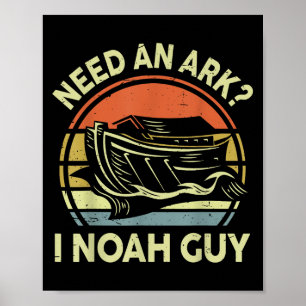 Póster Niño Necesita Un Arca I Noah Guy Funny Christian T