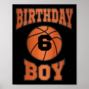 Póster Niño Niño de 6 años Tema de cumpleaños Bysketbyll