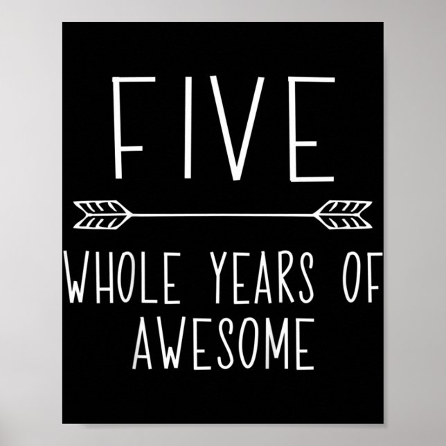 Póster Niño, niño de quinto cumpleaños, niño de cinco año (Frente)