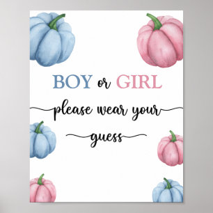 Póster Niño o niña por favor use su suposición