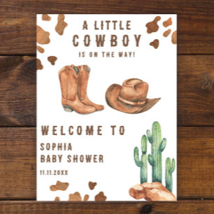 Póster Niño pequeño camino a la ducha de bienvenida