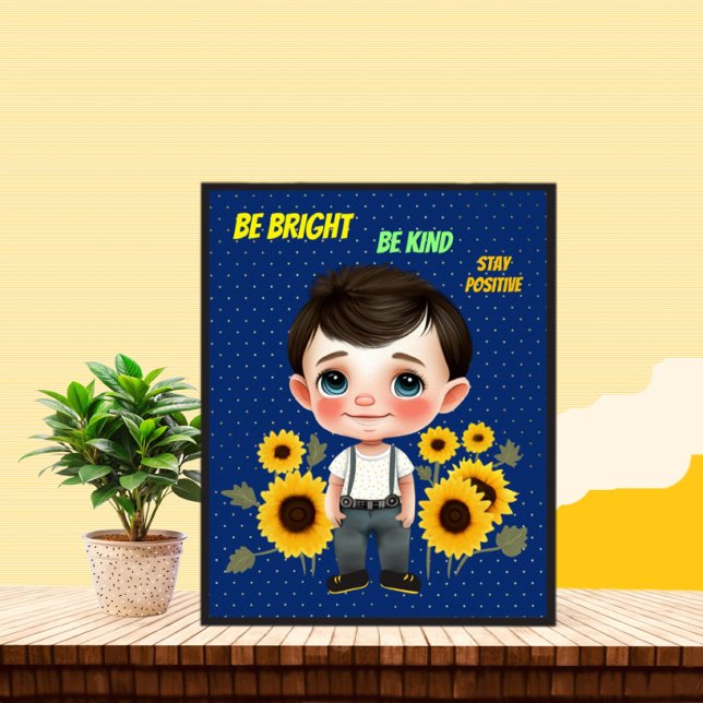 Póster Niño pequeño con girasoles (Subido por el creador)