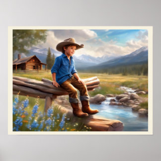 Póster Niño pequeño en la habitación de un niño cerca